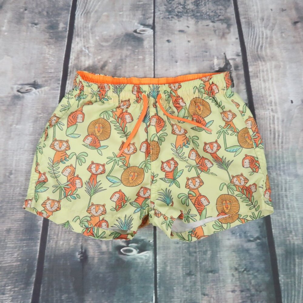 ZARA BABY LION & TIGER JUNGLE PRINT SWIM TRUNKS SIZE 2/3